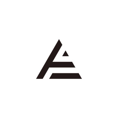 Letter T and E triangle simple symbol logo vector