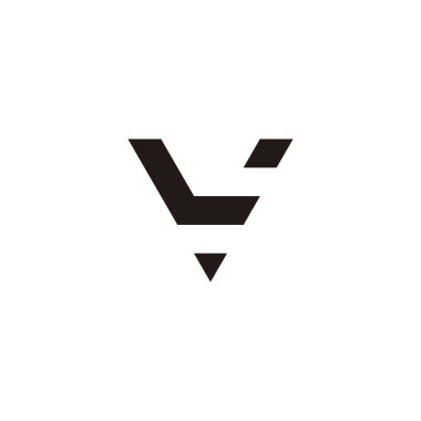 Letter L and V gem,outline simple symbol logo vector