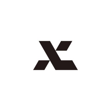 Letter X and L two gems simple symbol logo vector