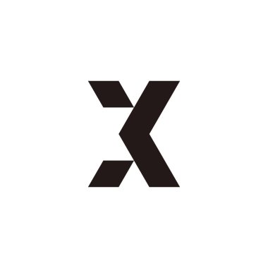 letter X and K geometric symbol simple logo vector