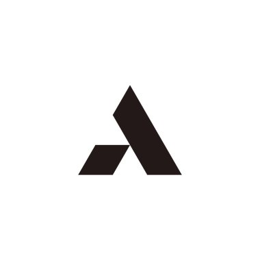 letter A gem, symbol simple outline logo vector
