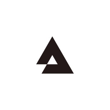  letter A triangle outline symbol simple logo vector