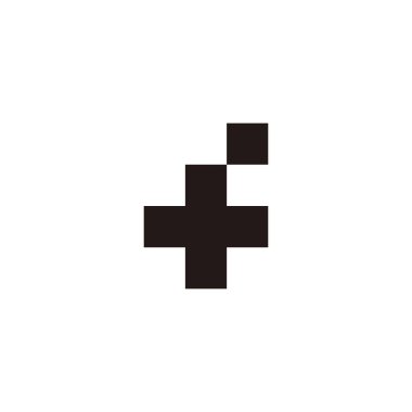 plus, letter f point symbol simple logo vector