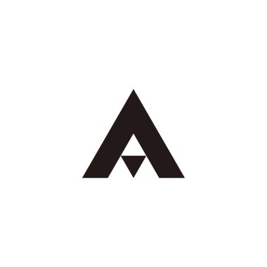  letter A gem, triangle symbol simple logo vector