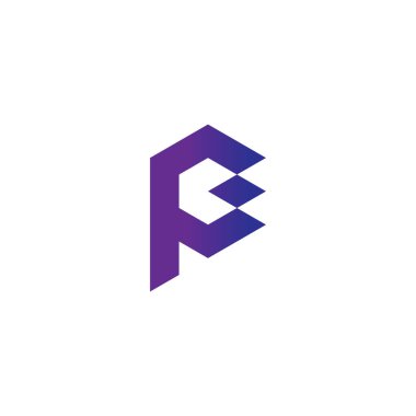  letter F P point symbol simple logo vector