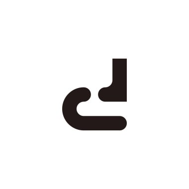 letter J d geometric symbol simple logo vector