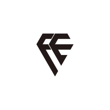 letter FE diamond geometric symbol simple logo vector