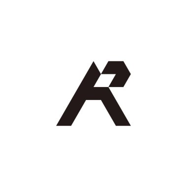 letter h R dot geometric symbol simple logo vector