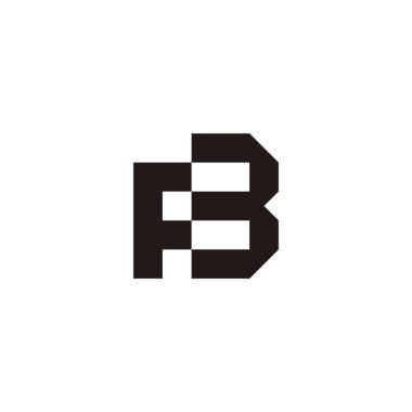 letter F and B square geometric symbol simple logo vector