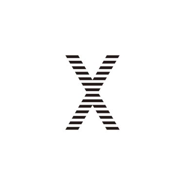 letter X stripes geometric symbol simple logo vector