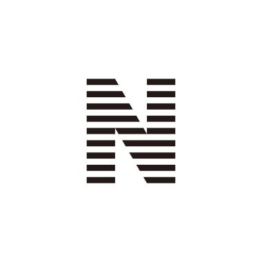 letter N stripes geometric symbol simple logo vector