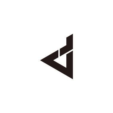 letter J and d triangle geometric symbol simple logo vector