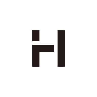 letter r and H square geometric symbol simple logo vector