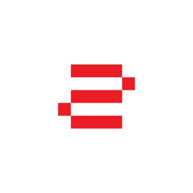 letter E and number 2 square geometric symbol simple logo vector