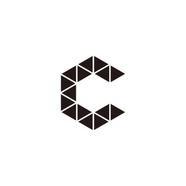 letter c triangles geometric symbol simple logo vector