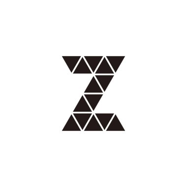letter Z triangles geometric symbol simple logo vector