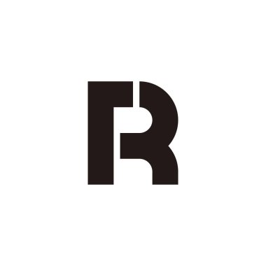 Letter rR outline geometric simple symbol logo vector