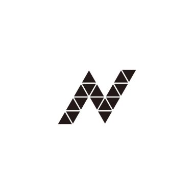 Letter N triangles geometric simple symbol logo vector