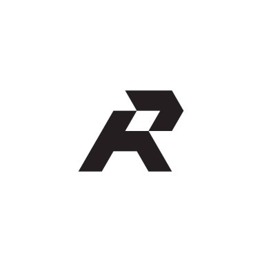 Letter h and R outline geometric simple symbol logo vector