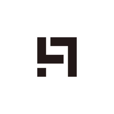 Letter L and A square geometric simple symbol logo vector