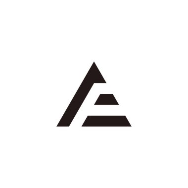 Letter r,E and F triangle geometric simple symbol logo vector