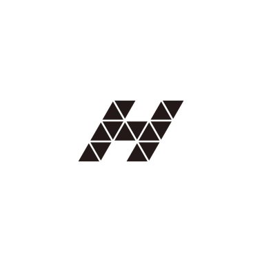 Letter H triangles geometric simple symbol logo vector