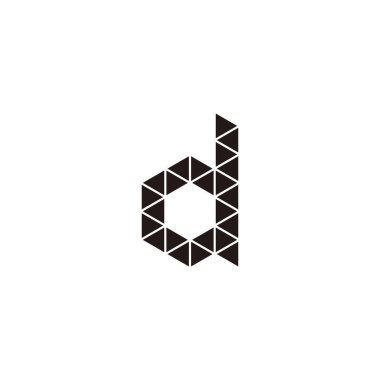 Letter d triangles geometric simple symbol logo vector