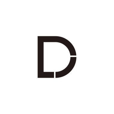 Letter D and J line geometric simple symbol logo vector