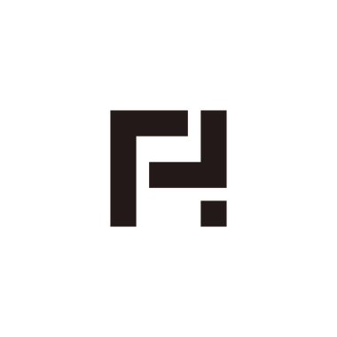 Letter A and J square geometric simple symbol logo vector