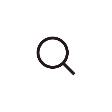letter Q magnifying glass geometric simple symbol logo vector