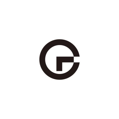 Letter Cr clock geometric simple symbol logo vector