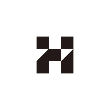 Letter r and H square geometric simple symbol logo vector