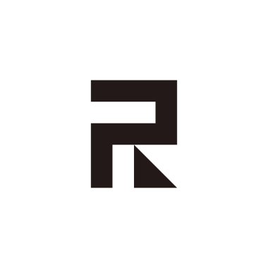 Letter P and R triangle outline geometric simple symbol logo vector