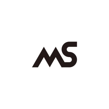 Letter MS connect geometric symbol simple logo vector