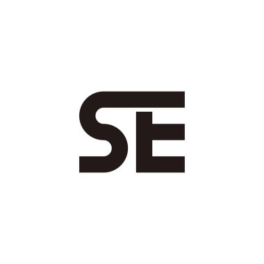 Letter SE connect geometric symbol simple logo vector