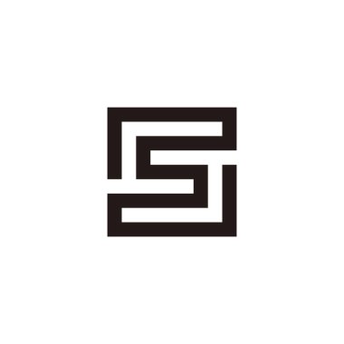 Letter S square lines geometric symbol simple logo vector