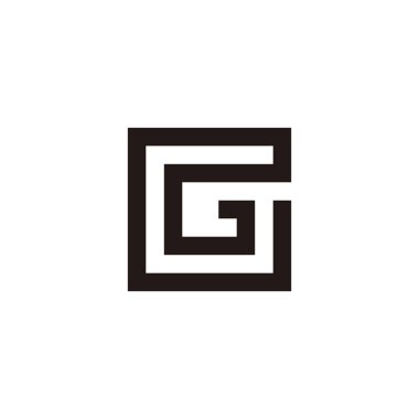Letter G square line geometric symbol simple logo vector