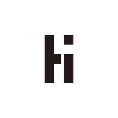 Letter Hi square geometric symbol simple logo vector
