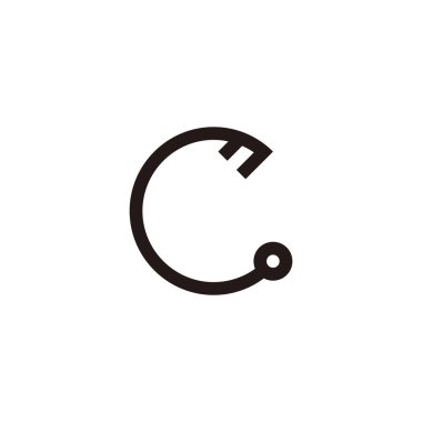Letter C key geometric symbol simple logo vector