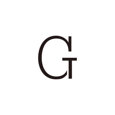 Letter G and T line geometric symbol simple logo vector