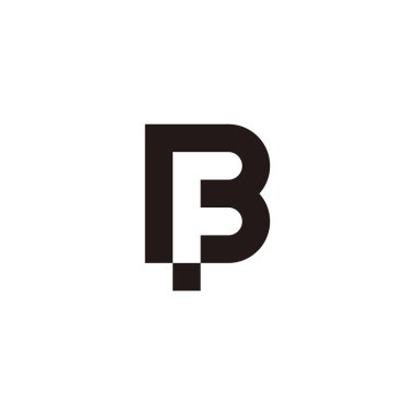 Letter F and B dot geometric symbol simple logo vector