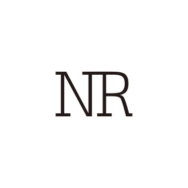 Letter NR connect geometric symbol simple logo vector