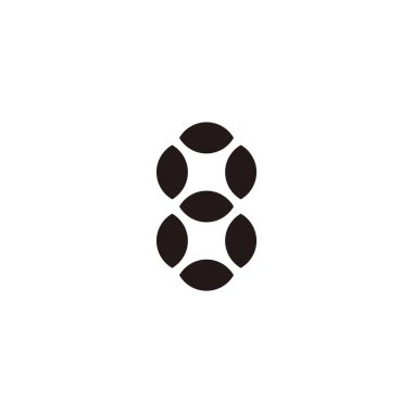 Number 8 leaves geometric symbol simple logo vector