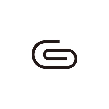 letter G paperclip geometric symbol simple logo vector