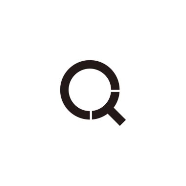 letter Q and T geometric symbol simple logo vector