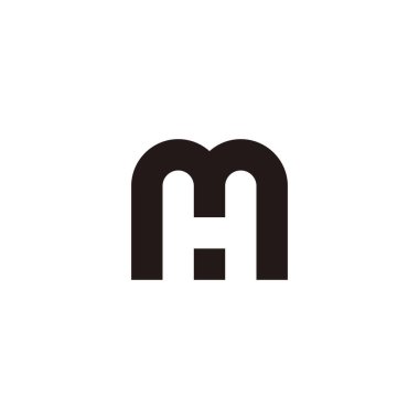 letter M and H outline geometric symbol simple logo vector