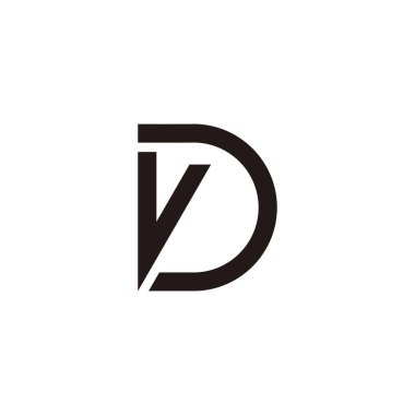 letter V and D geometric symbol simple logo vector