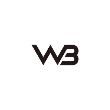letter WB connect geometric symbol simple logo vector