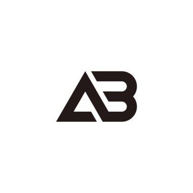 letter AB connect geometric symbol simple logo vector