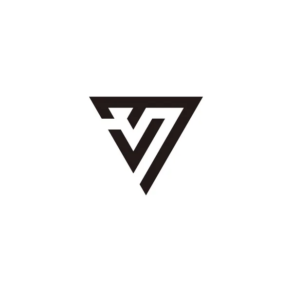Letter Shaped Triangle Outline Simple Symbol Logo Vector —  Vetores de Stock